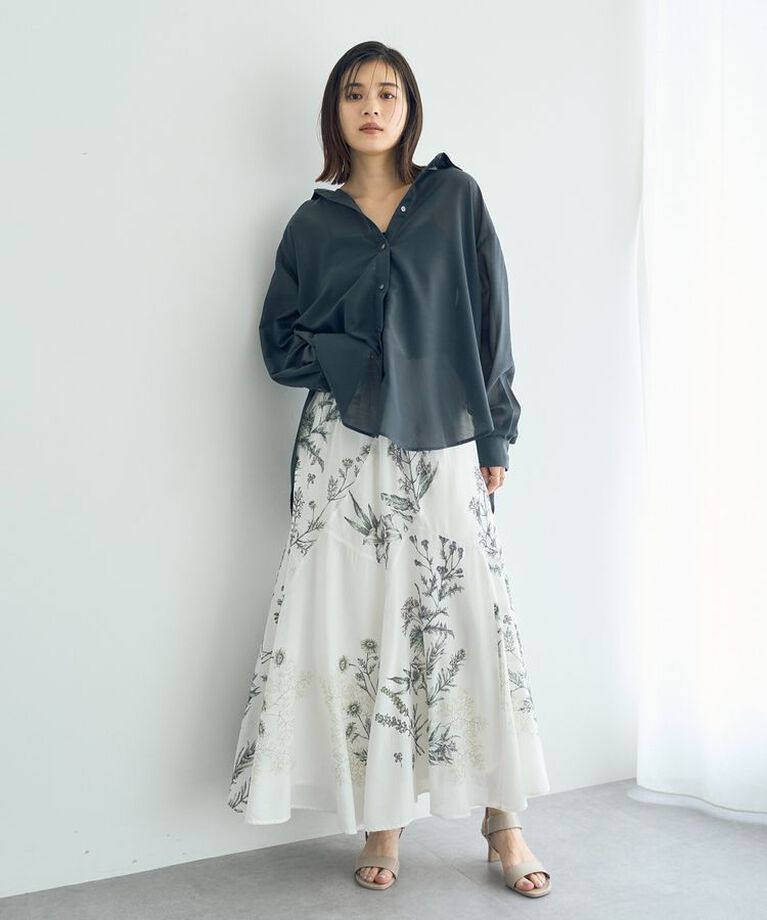 YECCA VECCA「サイドスリットシアーシャツ」|シャツ・ブラウス|