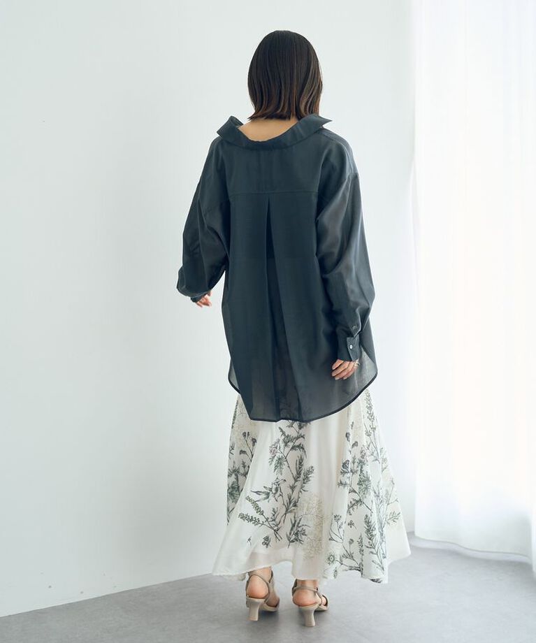 YECCA VECCA「サイドスリットシアーシャツ」|シャツ・ブラウス|