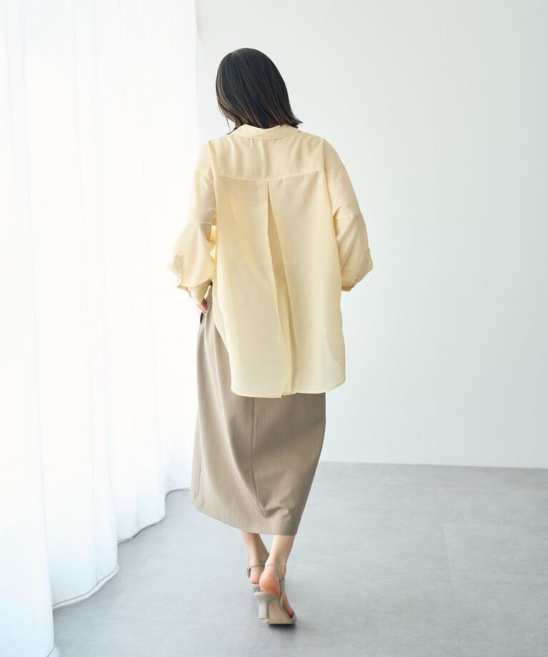 YECCA VECCA「サイドスリットシアーシャツ」|シャツ・ブラウス|