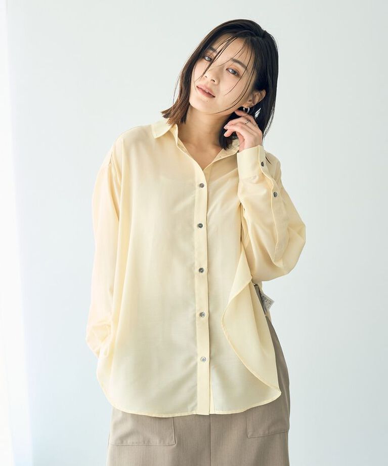 YECCA VECCA「サイドスリットシアーシャツ」|シャツ・ブラウス|Yellow