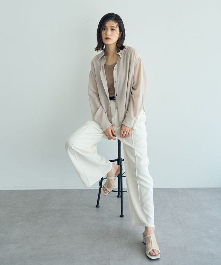 YECCA VECCA「サイドスリットシアーシャツ」|シャツ・ブラウス|