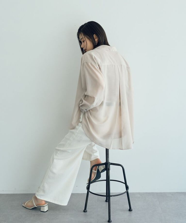 YECCA VECCA「サイドスリットシアーシャツ」|シャツ・ブラウス|
