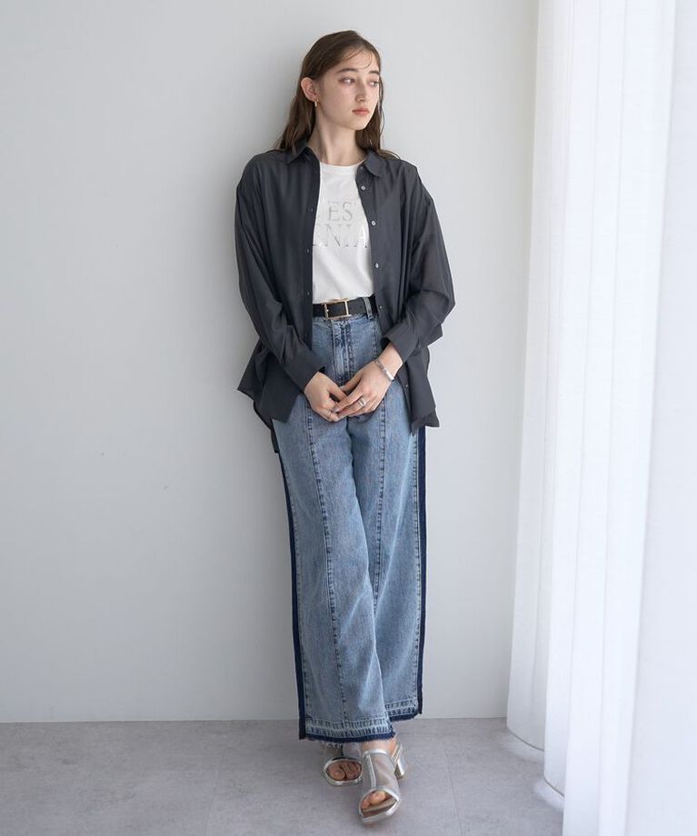 YECCA VECCA「サイドスリットシアーシャツ」|シャツ・ブラウス|