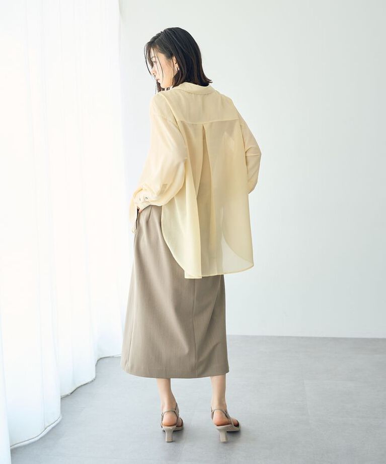 YECCA VECCA「サイドスリットシアーシャツ」|シャツ・ブラウス|
