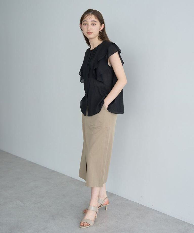 YECCA VECCA「【尾崎紗代子さん着用】ハイウエストナロースカート」|タイト|