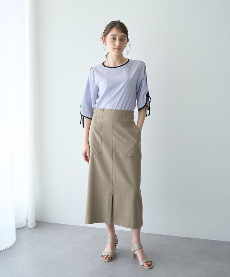 YECCA VECCA「【尾崎紗代子さん着用】ハイウエストナロースカート」|タイト|