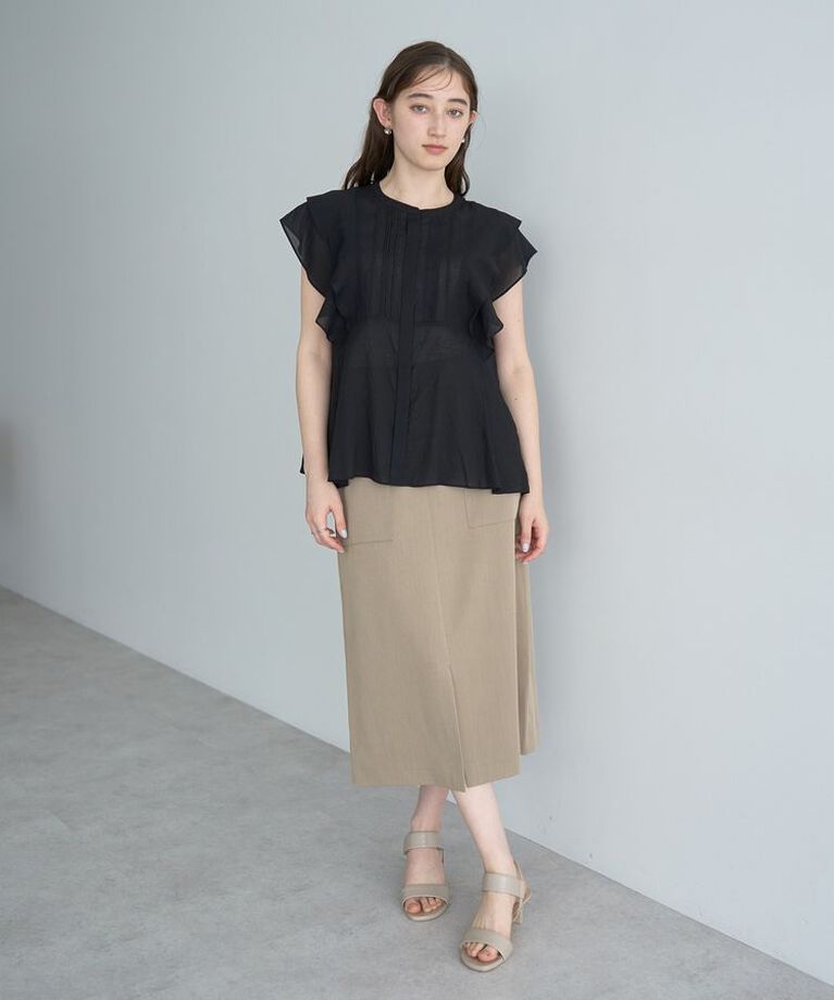 YECCA VECCA「【尾崎紗代子さん着用】ハイウエストナロースカート」|タイト|