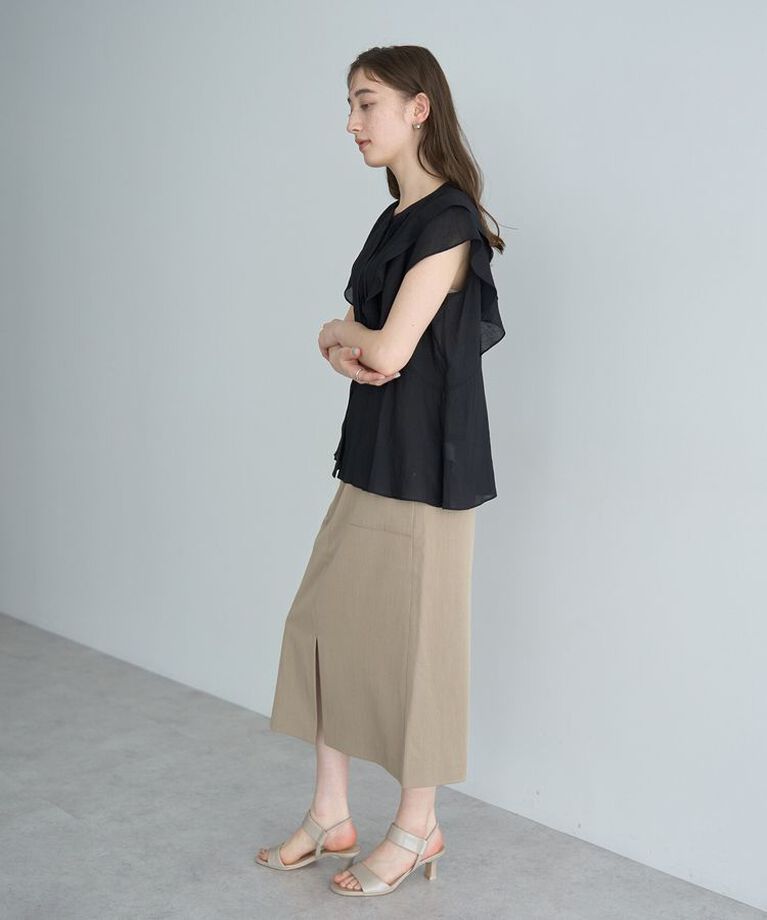 YECCA VECCA「【尾崎紗代子さん着用】ハイウエストナロースカート」|タイト|