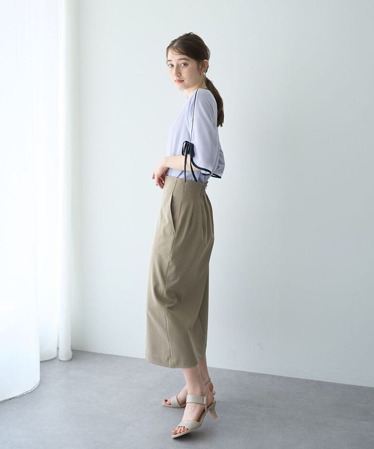YECCA VECCA「【尾崎紗代子さん着用】ハイウエストナロースカート」|タイト|