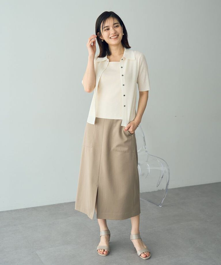 YECCA VECCA「【尾崎紗代子さん着用】ハイウエストナロースカート」|タイト|