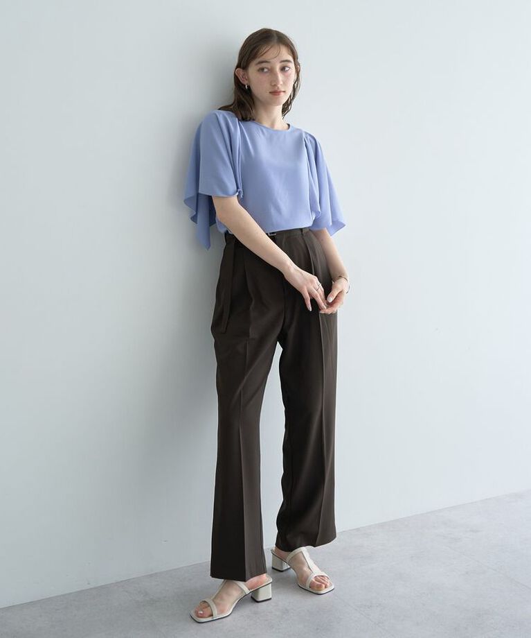 YECCA VECCA「ベルト付きタックストレートパンツ」|その他|