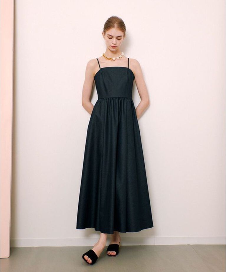 LOULOU WILLOUGHBY「◇【LOULOU WILLOUGHBY】シャンブレーベアワンピース」|ワンピース|ネイビー