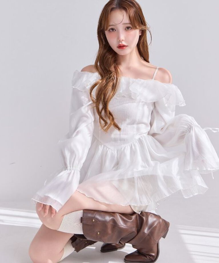  「【Dreamy collection】シアーオフショルチュニック」|シャツ・ブラウス|