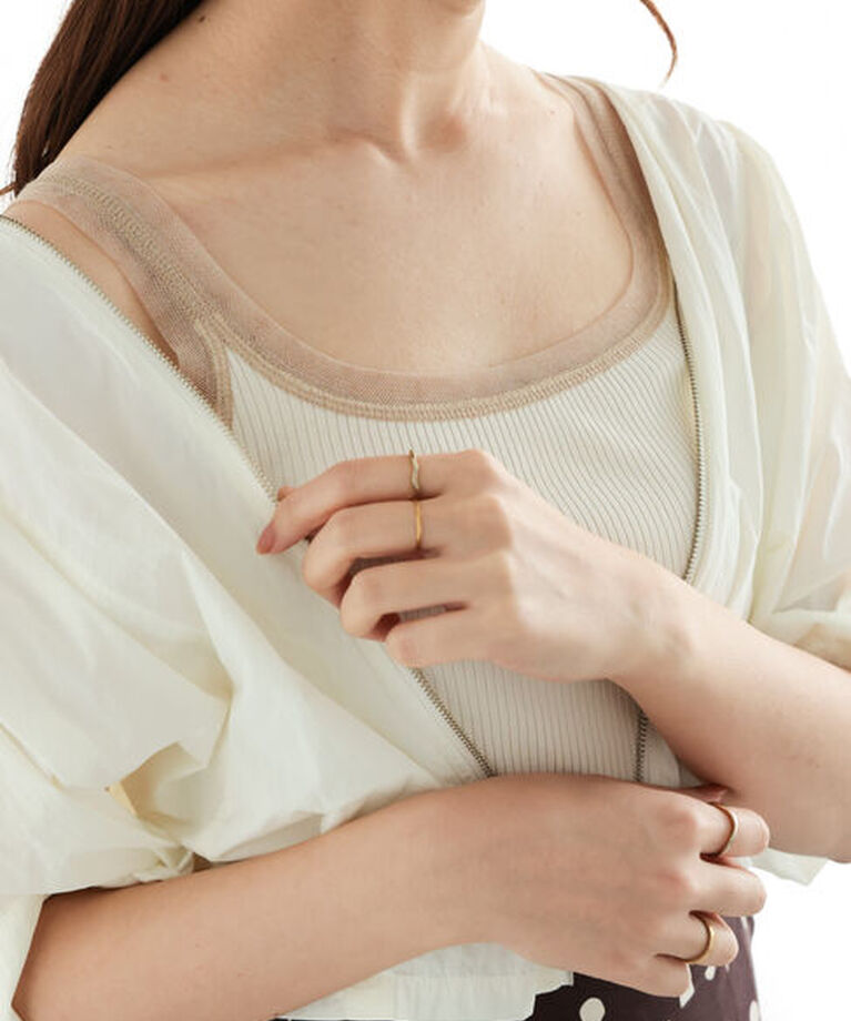 Te chichi「2WAYチュールショルダータンクトップ」|Tシャツ・カットソー|オフホワイト