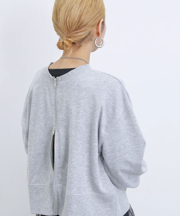 Samansa Mos2 blue「◎前後2wayダブルジップスウェット」|Tシャツ・カットソー|