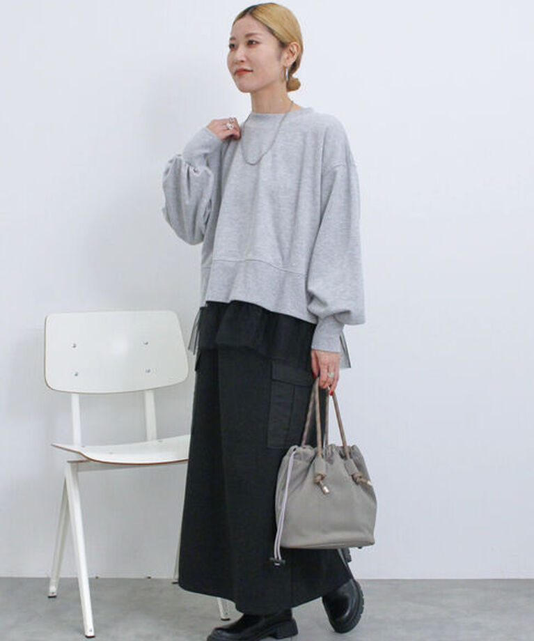 Samansa Mos2 blue「◎前後2wayダブルジップスウェット」|Tシャツ・カットソー|