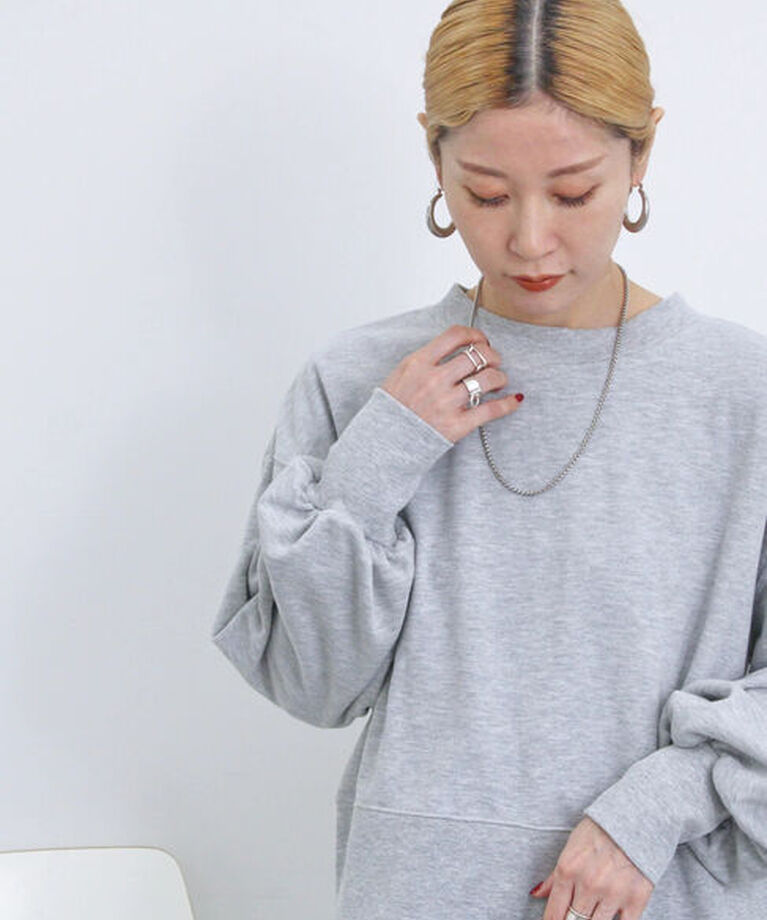 Samansa Mos2 blue「◎前後2wayダブルジップスウェット」|Tシャツ・カットソー|ＴＯＰグレー
