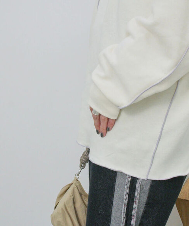 Samansa Mos2 blue「◎配色メロウ裏毛プルオーバー」|Tシャツ・カットソー|