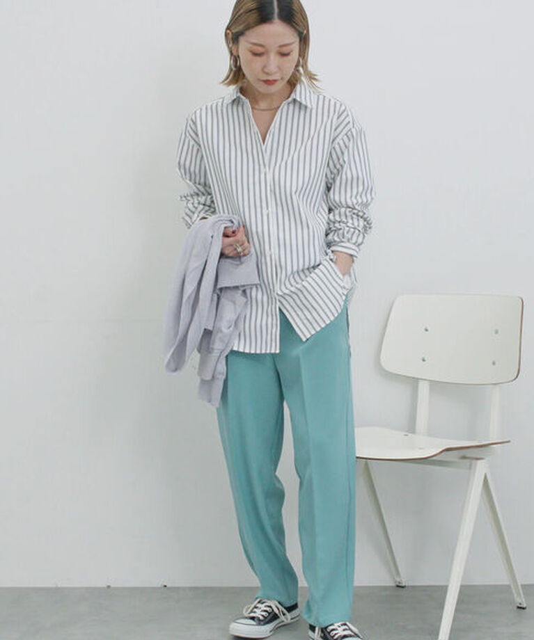Samansa Mos2 blue「【イージーケア・吸水速乾】マルチスタイルテーパードパンツ」|その他|