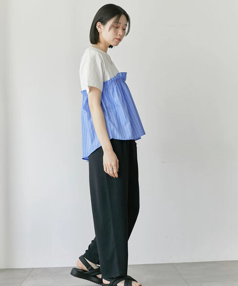 Samansa Mos2 blue「【接触冷感】イージーパンツ」|その他|
