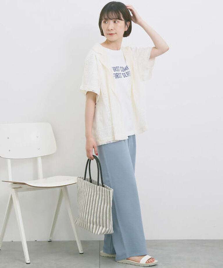 Samansa Mos2 blue「【接触冷感】イージーパンツ」|その他|