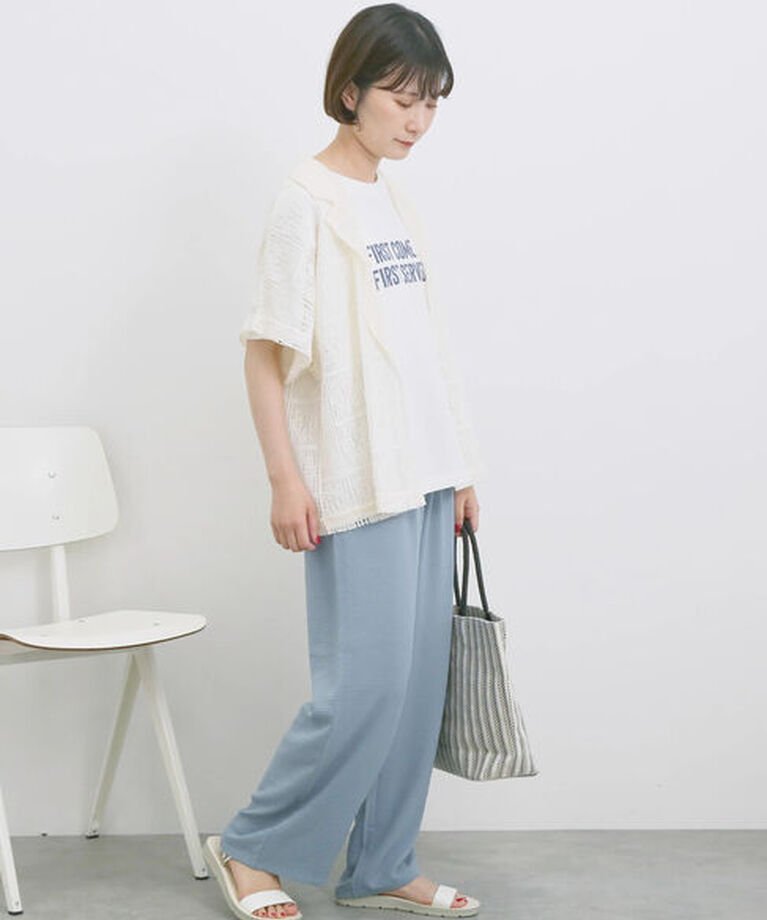 Samansa Mos2 blue「【接触冷感】イージーパンツ」|その他|