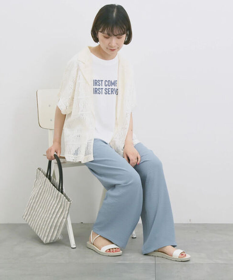 Samansa Mos2 blue「【接触冷感】イージーパンツ」|その他|
