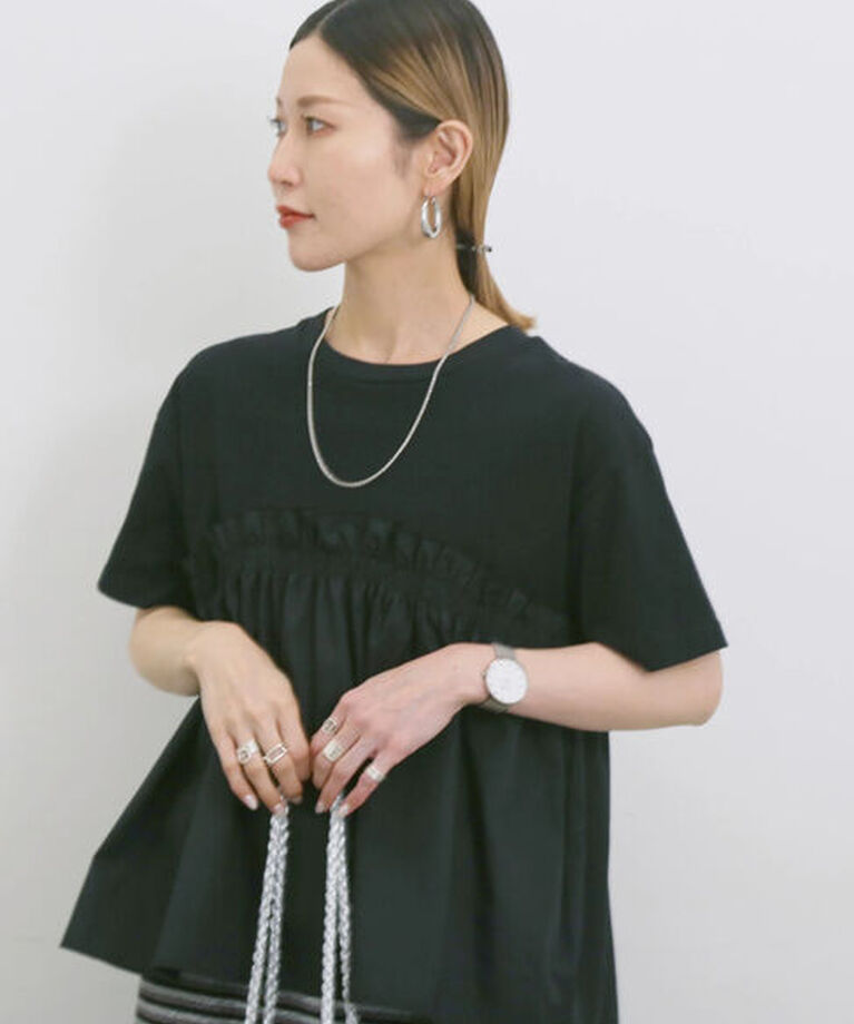 Samansa Mos2 blue「アソートドッキングプルオーバー」|Tシャツ・カットソー|