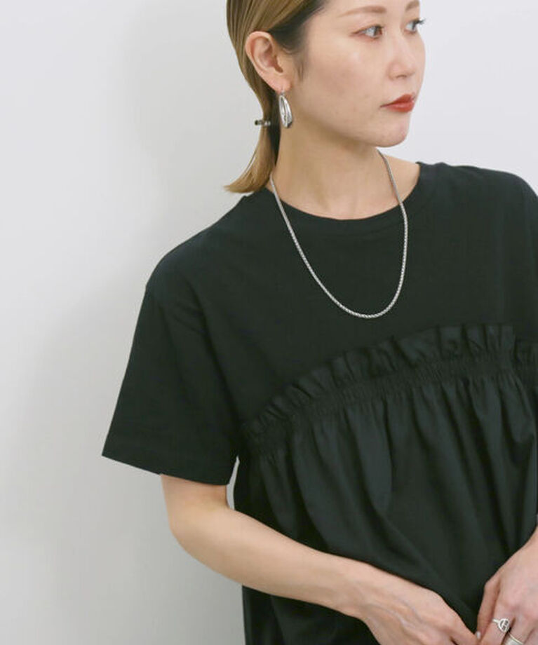 Samansa Mos2 blue「アソートドッキングプルオーバー」|Tシャツ・カットソー|