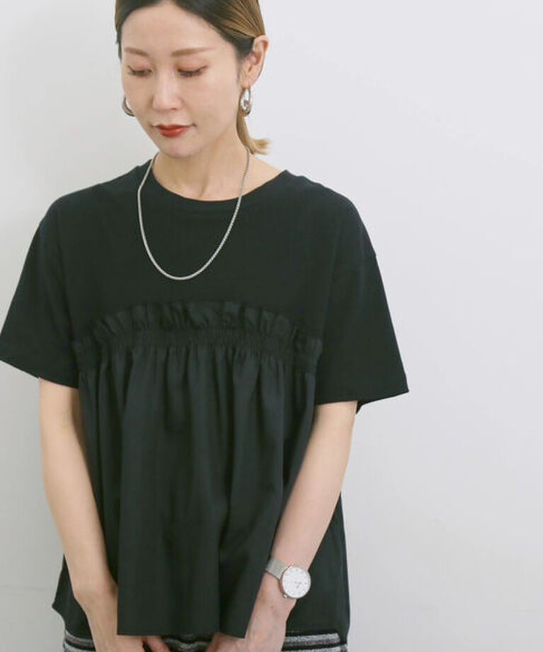 Samansa Mos2 blue「アソートドッキングプルオーバー」|Tシャツ・カットソー|