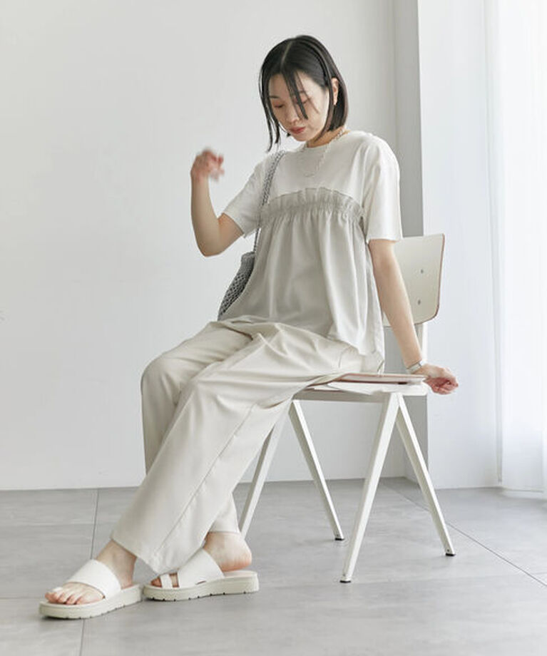 Samansa Mos2 blue「アソートドッキングプルオーバー」|Tシャツ・カットソー|