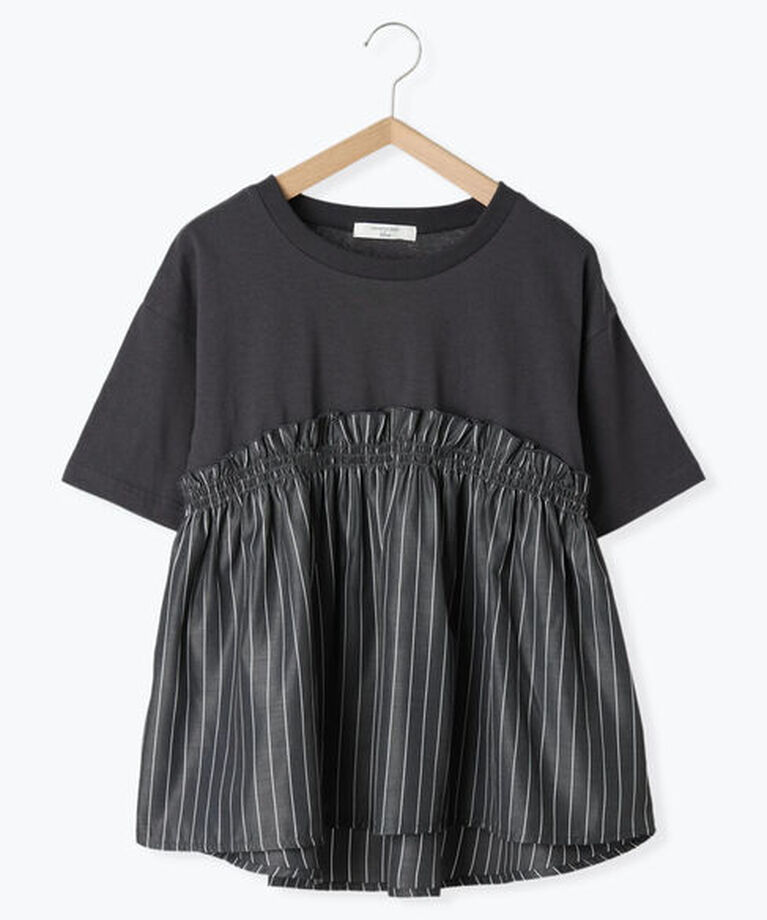 Samansa Mos2 blue「アソートドッキングプルオーバー」|Tシャツ・カットソー|