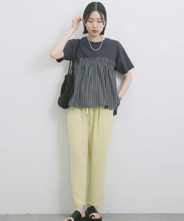 Samansa Mos2 blue「アソートドッキングプルオーバー」|Tシャツ・カットソー|