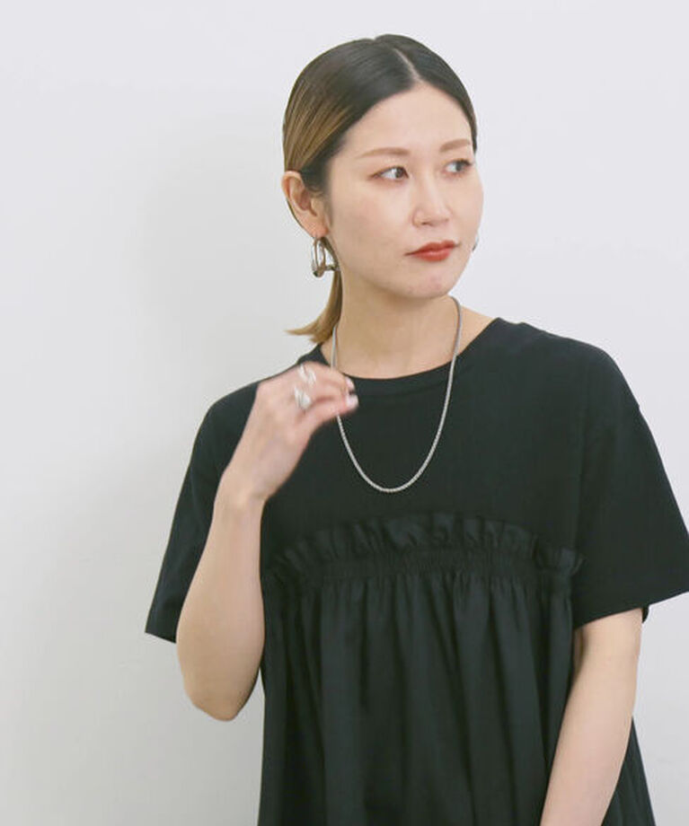 Samansa Mos2 blue「アソートドッキングプルオーバー」|Tシャツ・カットソー|