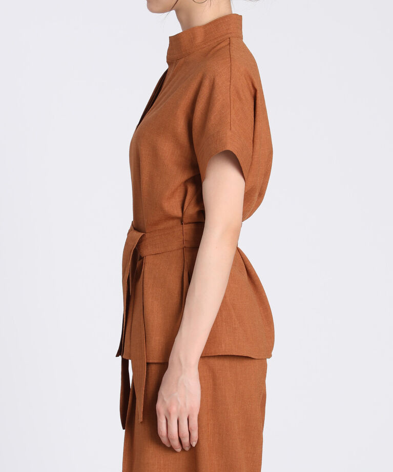 INED「《INEDIT》スキッパーネックブラウス」|シャツ・ブラウス|