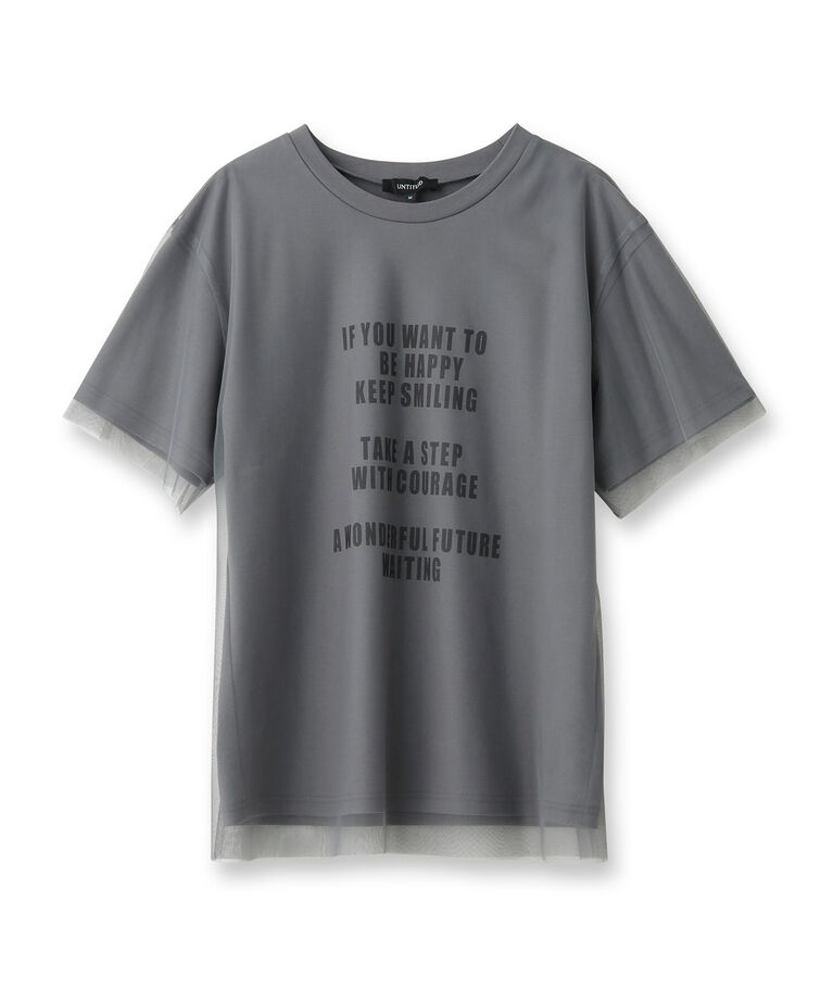 UNTITLED「【カジュアル／シアー】チュールロゴTシャツ」|Tシャツ・カットソー|