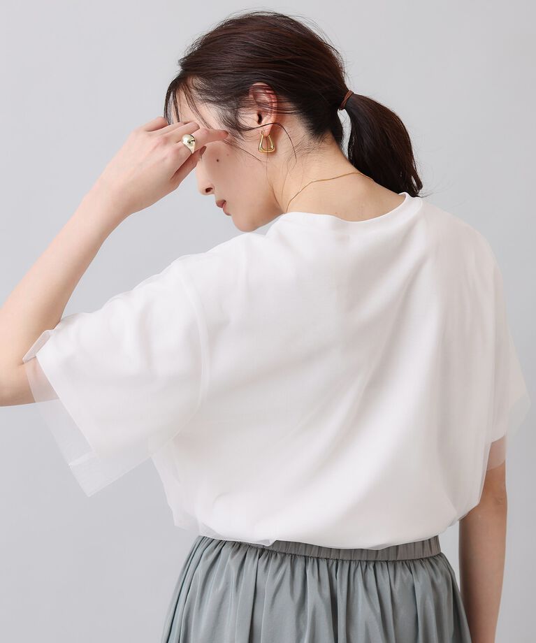 UNTITLED「【カジュアル／シアー】チュールロゴTシャツ」|Tシャツ・カットソー|