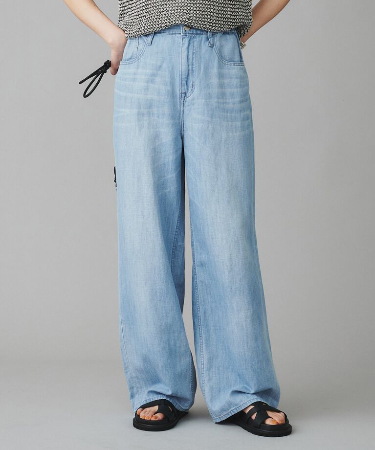 UNTITLED「【Healthy DENIM】Breezy Pink Pepperワイドストレートデニム」|その他|サックスブルー(09