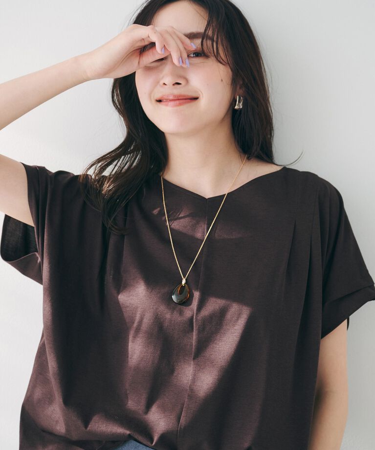 UNTITLED「【洗える】タック入りフレンチスリーブプルオーバー」|Tシャツ・カットソー|