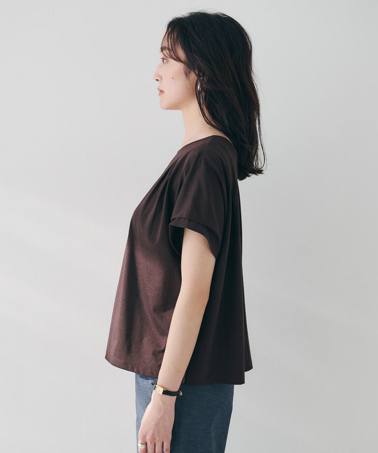 UNTITLED「【洗える】タック入りフレンチスリーブプルオーバー」|Tシャツ・カットソー|