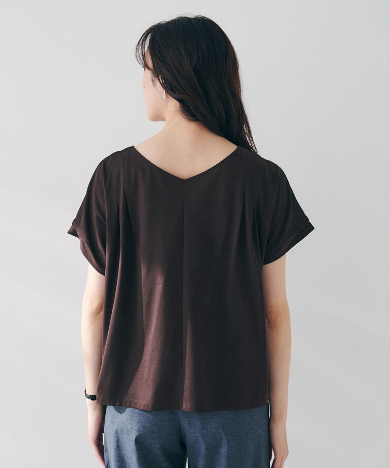 UNTITLED「【洗える】タック入りフレンチスリーブプルオーバー」|Tシャツ・カットソー|