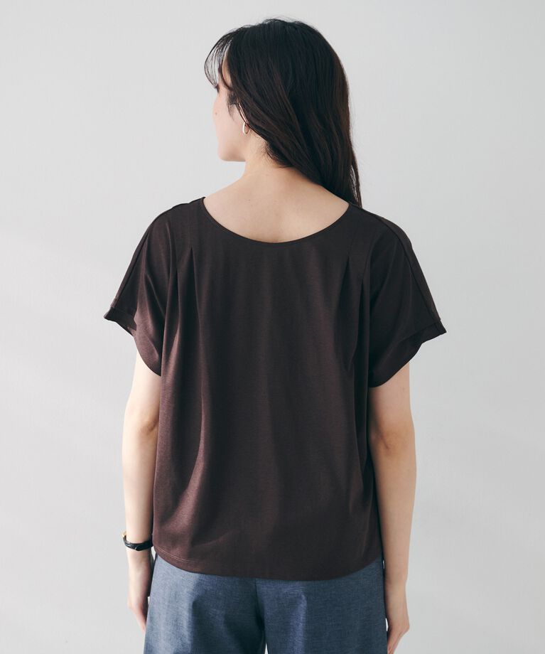 UNTITLED「【洗える】タック入りフレンチスリーブプルオーバー」|Tシャツ・カットソー|