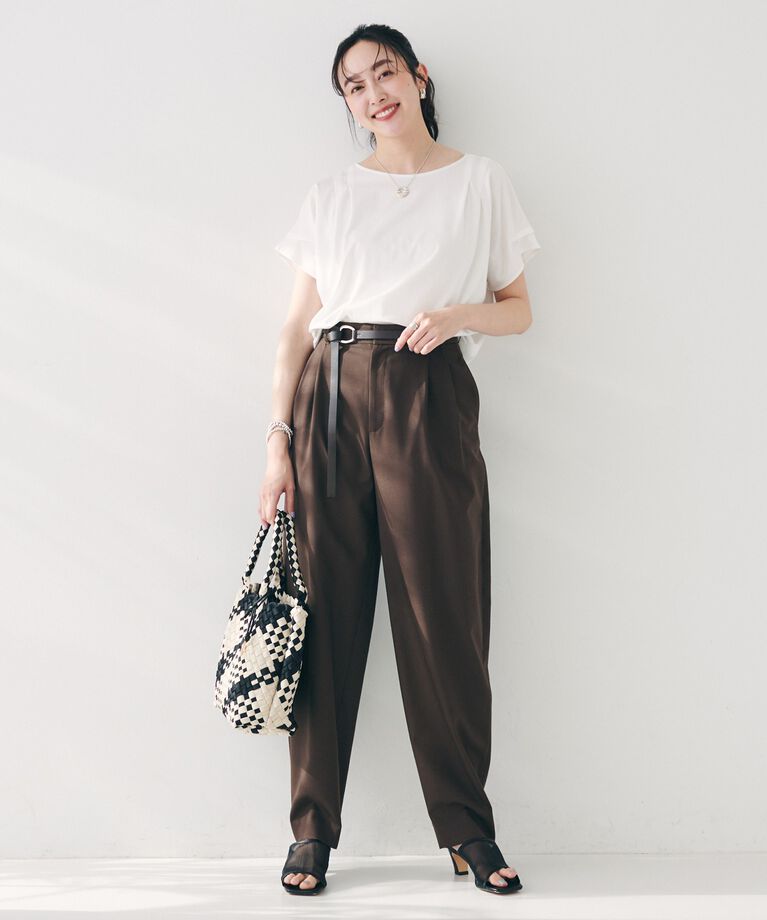 UNTITLED「【洗える】タック入りフレンチスリーブプルオーバー」|Tシャツ・カットソー|