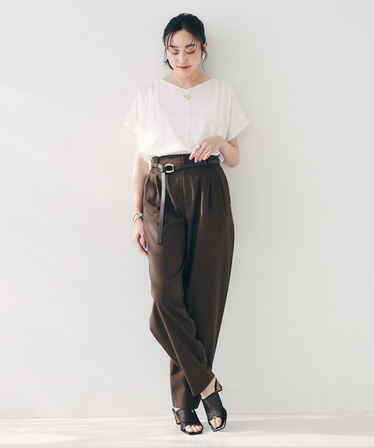 UNTITLED「【洗える】タック入りフレンチスリーブプルオーバー」|Tシャツ・カットソー|