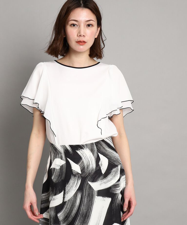 COUP DE CHANCE「【大人可愛い/洗える】フレアースリーブプルオーバー」|Tシャツ・カットソー|ホワイト(001)