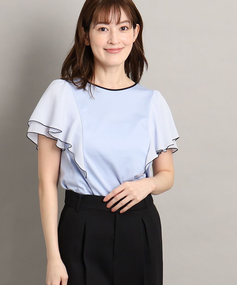 COUP DE CHANCE「【大人可愛い/洗える】フレアースリーブプルオーバー」|Tシャツ・カットソー|ライトブルー(091