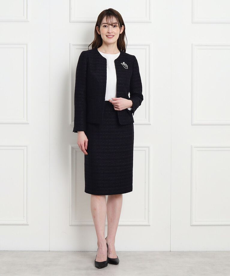 COUP DE CHANCE「【日本製/セレモニー/ファンシーツィード】ハレの日からオフスタイルまで！上品に華やぐジャケット」|ノーカラージャケット|
