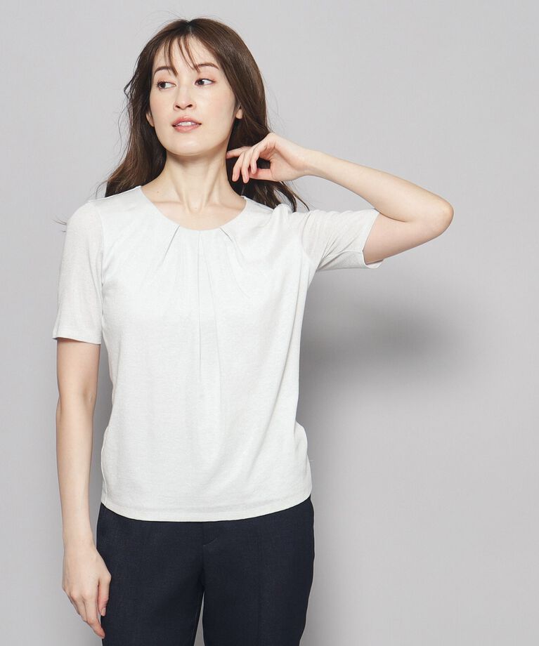 COUP DE CHANCE「【洗える／日本製／ラメ入り】上品ラウンドネックプルオーバー」|Tシャツ・カットソー|シルバー(006)