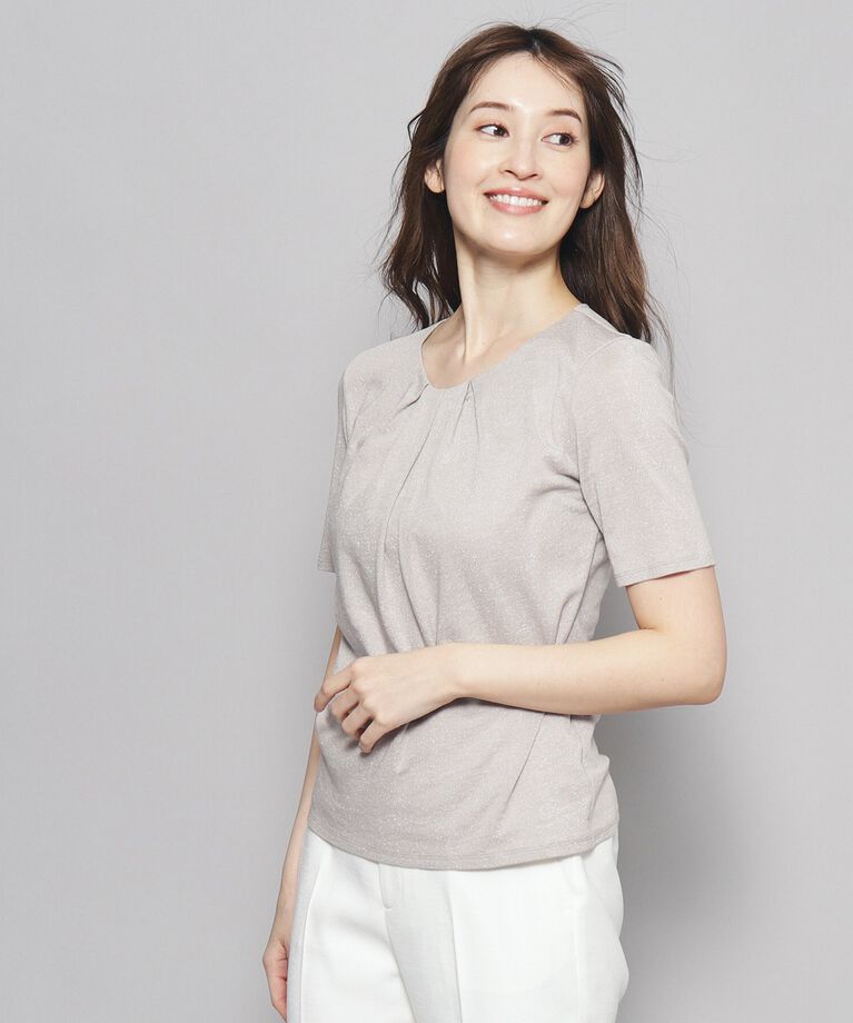 COUP DE CHANCE「【洗える／日本製／ラメ入り】上品ラウンドネックプルオーバー」|Tシャツ・カットソー|