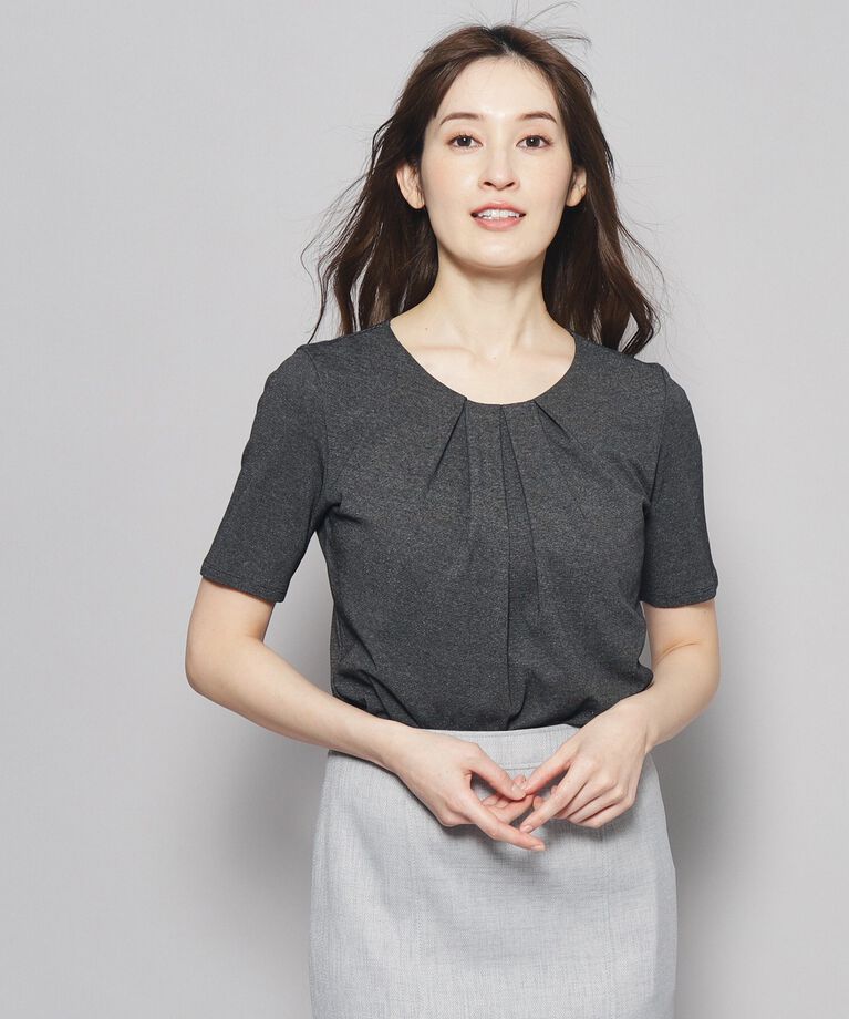 COUP DE CHANCE「【洗える／日本製／ラメ入り】上品ラウンドネックプルオーバー」|Tシャツ・カットソー|ブラック(019)